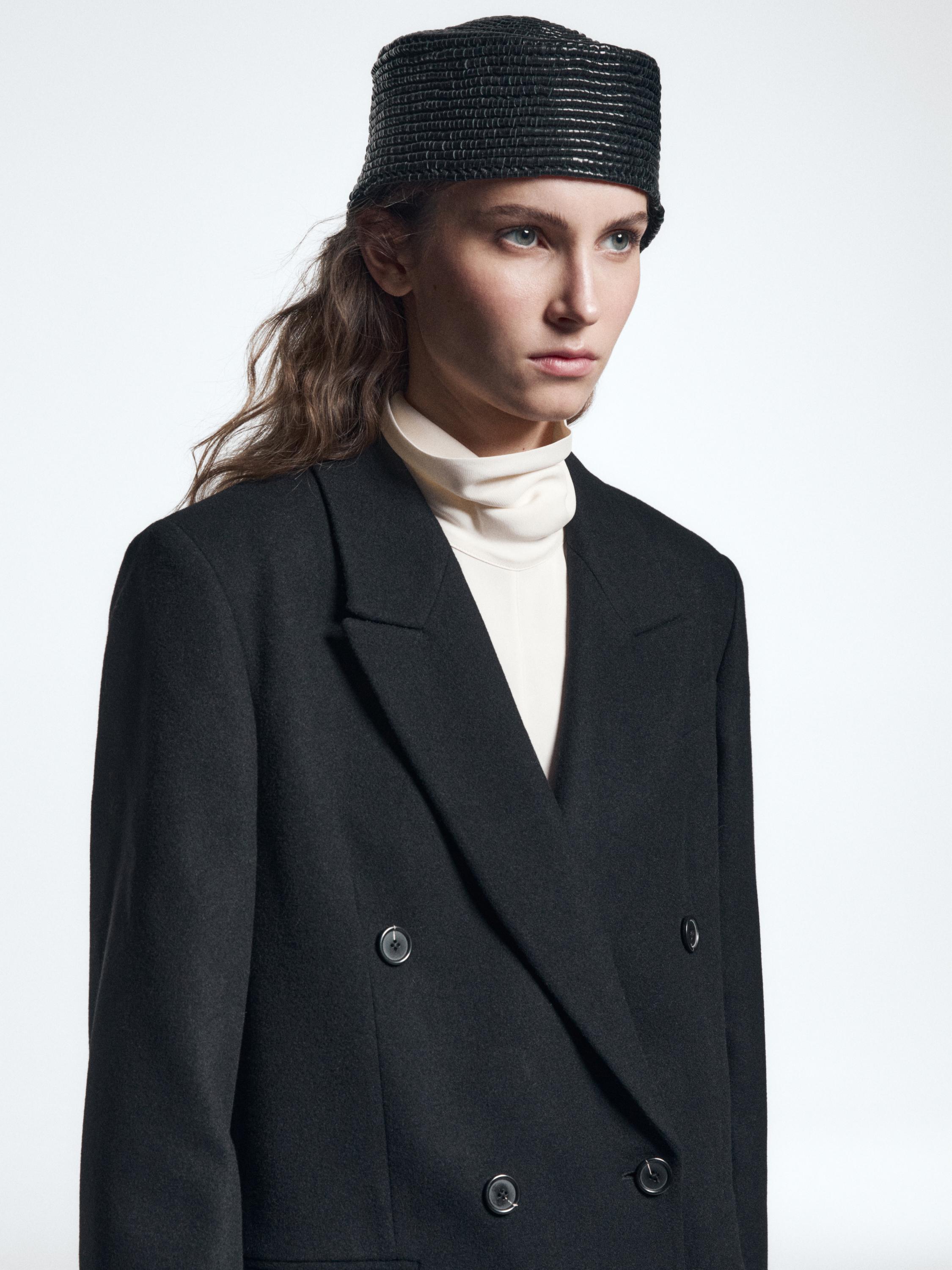 Braided nappa leather beanie